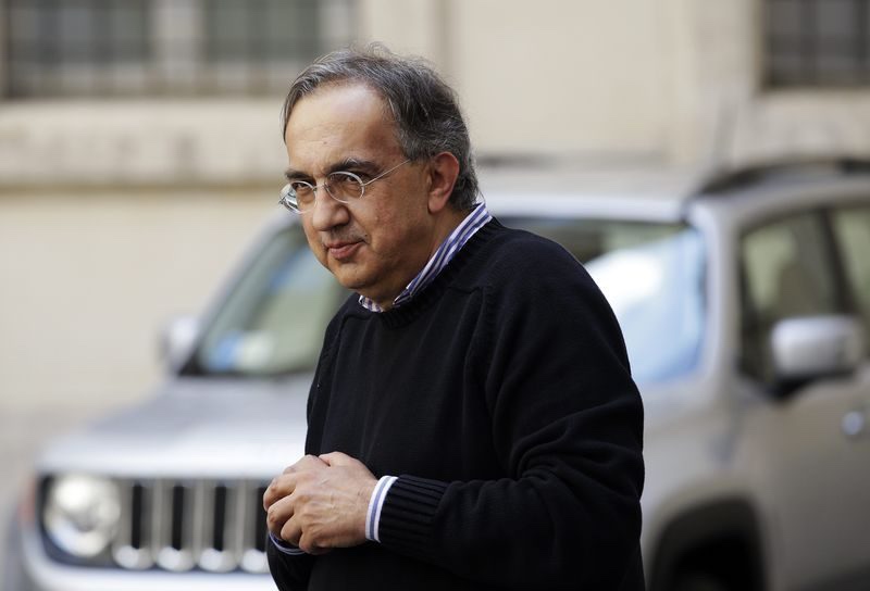 Fiat Chief Executive Sergio Marchionne looks on during a meeting with Italian Prime Minister Matteo Renzi (not pictured) to mark the presentation of new 